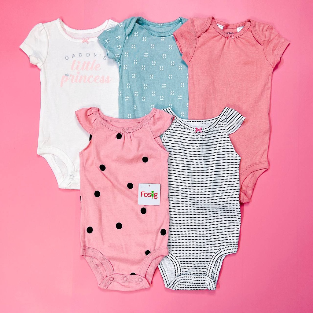 Set 5 Bodysuit Tay Ngắn Bé Gái - Combo ngẫu nhiên