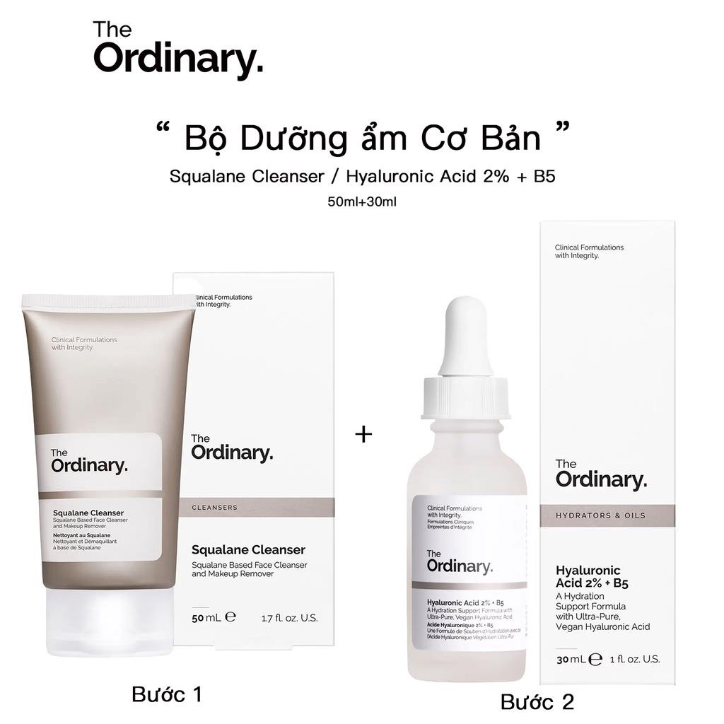 The Ordinary Bộ Dưỡng ẩm Cơ Bản - Squalane Cleanser / Hyaluronic Acid 2% + B5 - 50ml+30ml.（My Beauty Love）