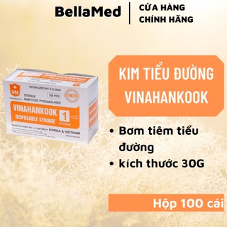 Hộp 100 cây bơm kim tiêm tiểu đường insulin 1cc 1ml 100iu vinahankook