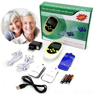 Máy massage xung điện trị liệu 8 miếng dán đầu ra kép đa chức năng