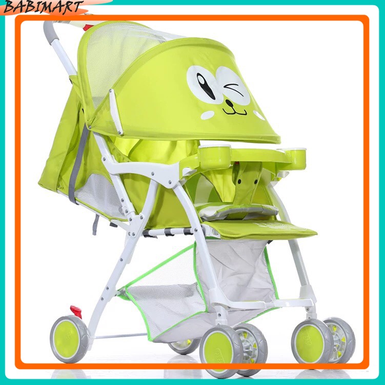 Xe đẩy cho bé gấp gọn ngả 3 tư thế hình mắt gấu bảo hành 12 tháng