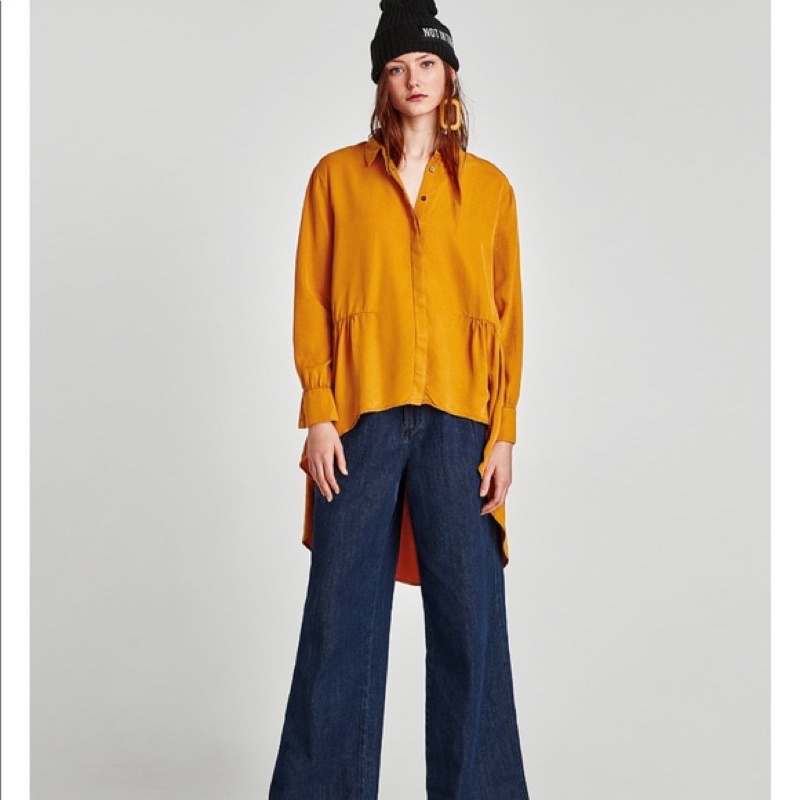 Áo sơ mi Zara auth, vạt dài XS