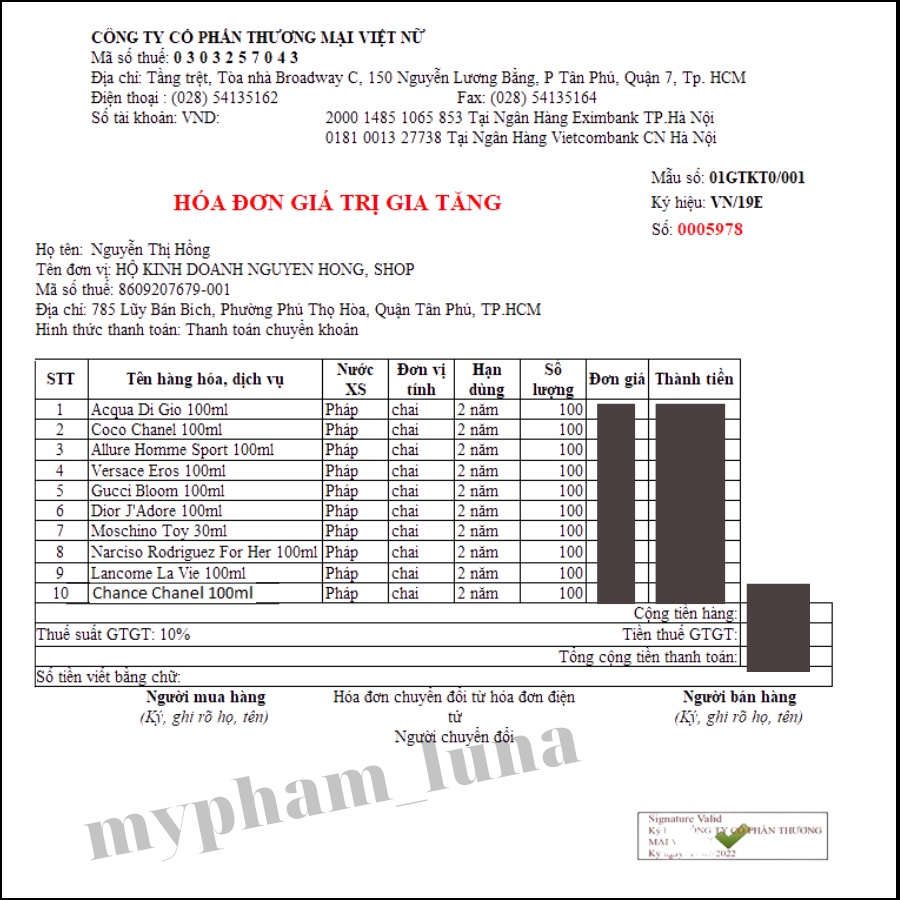 Nước hoa nữ, Dầu thơm Chance Eau Tendre dung tích 100ml