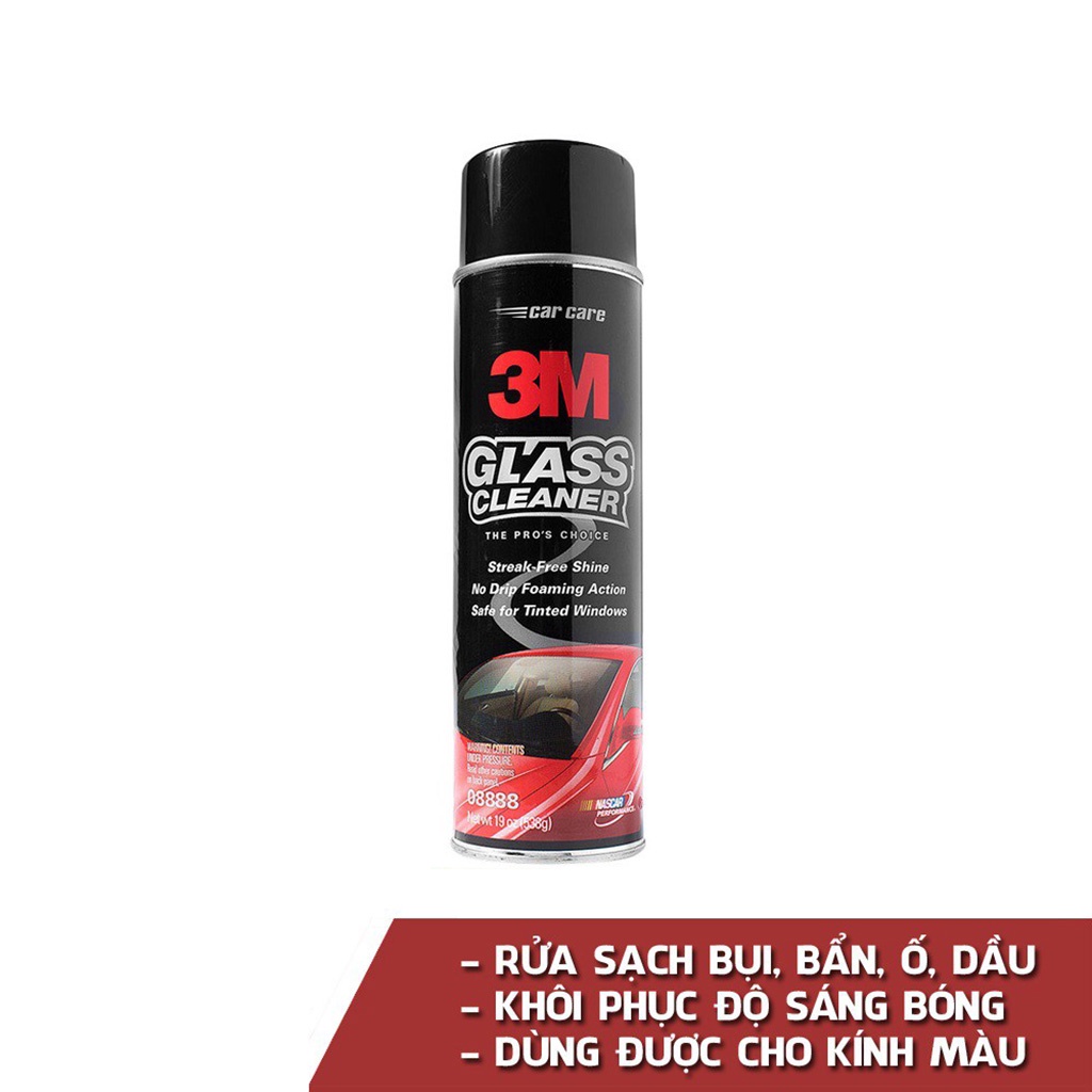 Dung dịch rửa kính xe ô tô, chai xịt vệ sinh kính xe hơi 3M 08888