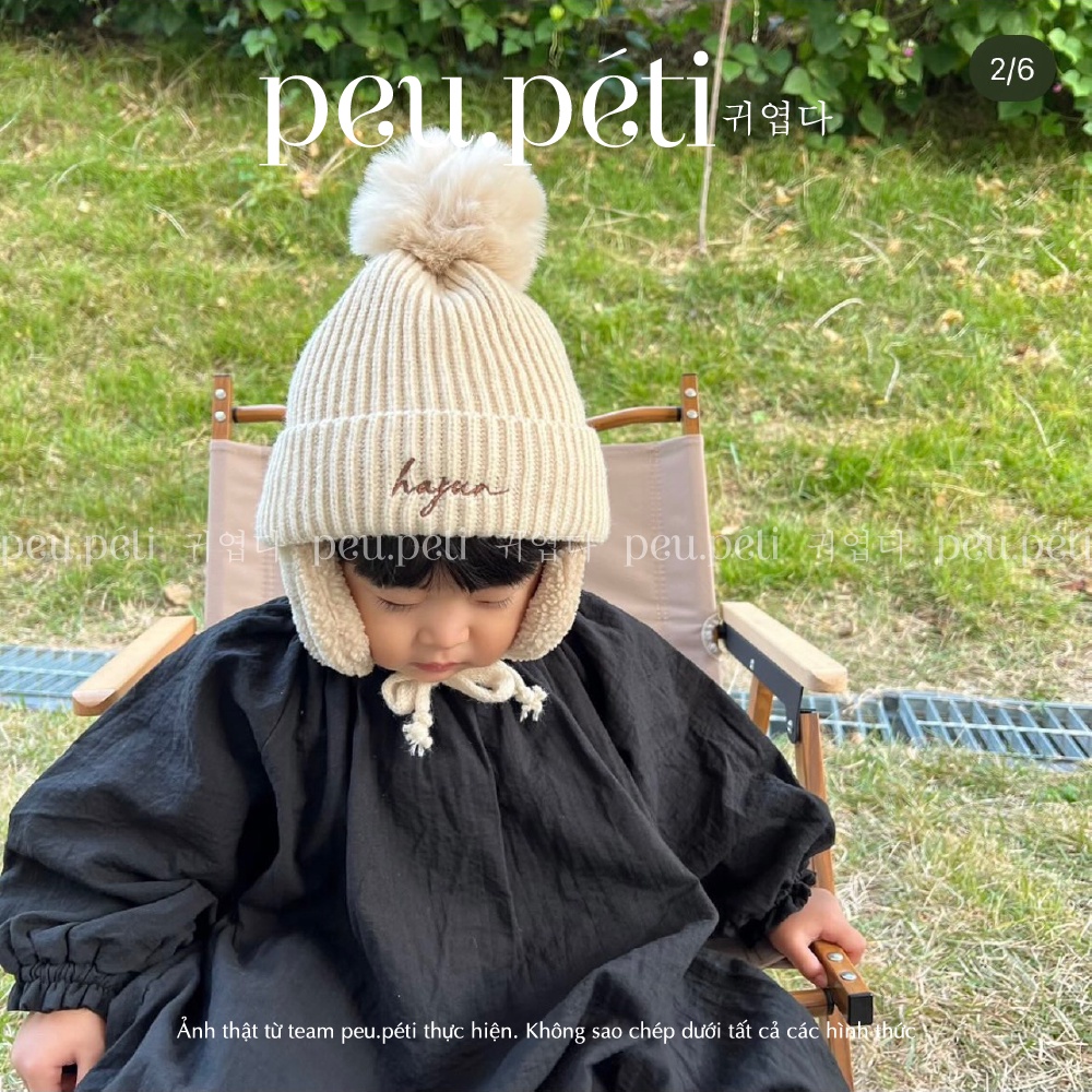 HÀNG SẴN THÊU TÊN Mũ len phi công Style Hàn Quốc cực ấm áp - by Peu.péti