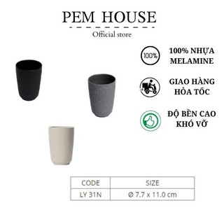 Ly Nhựa Melamine Kiểu Cao Nhám Đen/Xám/ Nâu - LY31