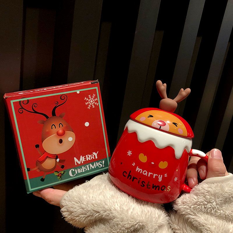 Cốc Sứ Uống Cà Phê In Hình Ông Già Noel Hoạt Hình