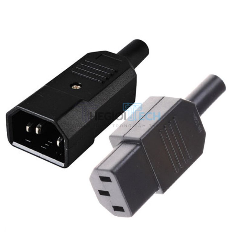 Đầu Jack Nối Nguồn AC 3 Chân Loại Đực Cái chịu được dòng điện 250V, cường độ dòng điện 10A - jack cái