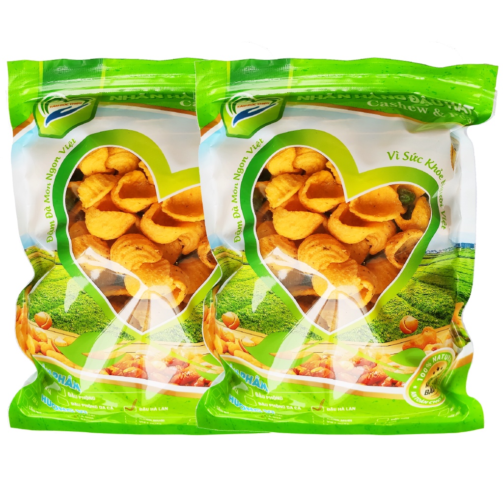 Combo 3 Túi Bánh Vỏ Sò &amp; Đậu Hà Lan 205GR Tâm Đức Thiện (3 Túi Zip x 205GR)