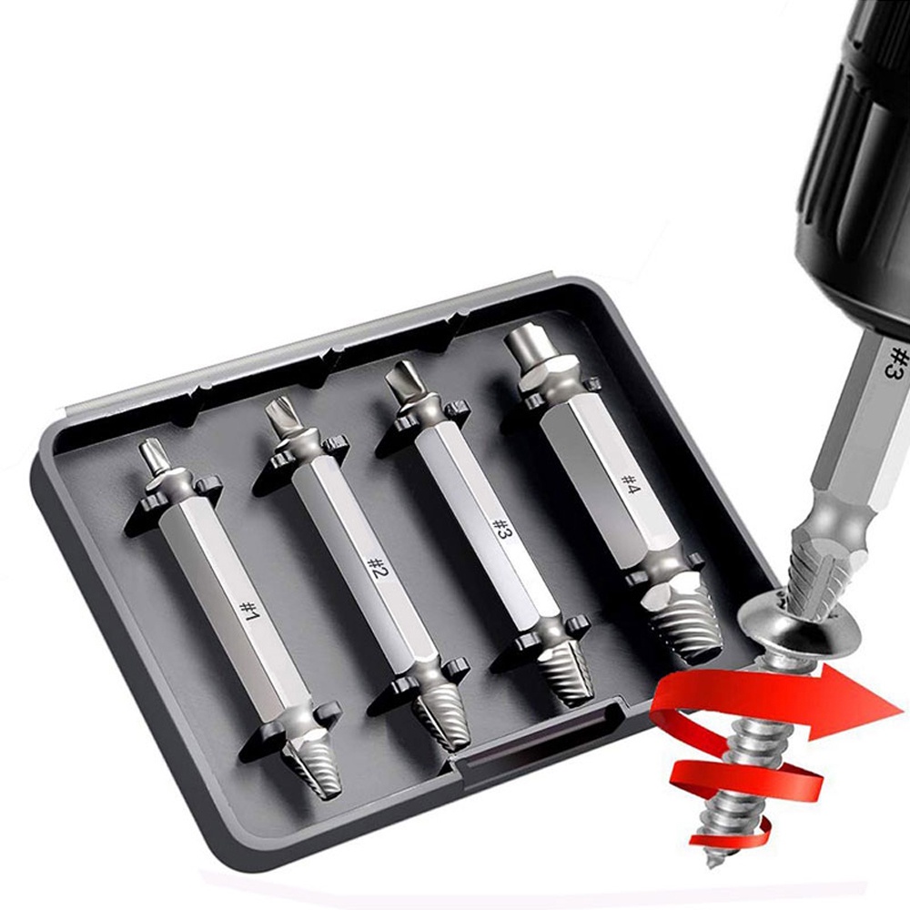 Bộ 4 mũi tháo bu lông ốc vít toét đầu, ốc vít gãy