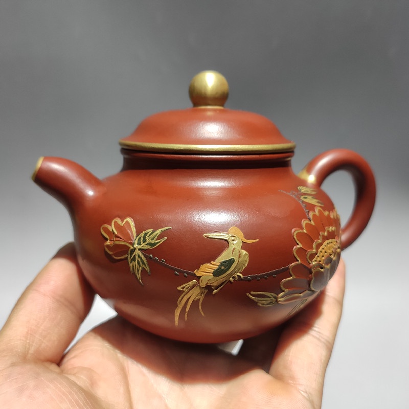 Ấm Tử Sa Nghi Hưng Phan Hồ Miêu Kim 250 ml (Chu Nê Đất Cũ, Ấm Cổ Sưu Tầm Của Xưởng 1)