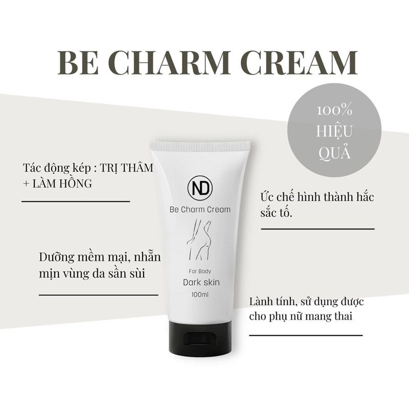 XOÁ THÂM MÔNG SIÊU HIỆU QUẢ ND Be charm Cream-Kem Bôi Giảm Thâm Mông Be Charm Cream 6in1 - 100ml