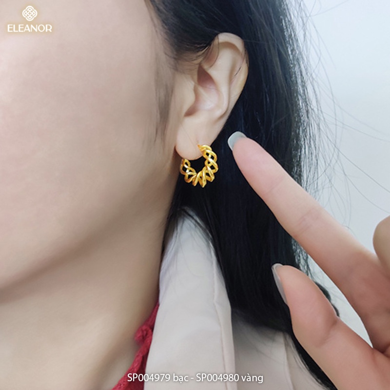 Bông tai nữ Eleanor Accessories hình chữ C thiết kế dạng xoắn phụ kiện trang sức 4979