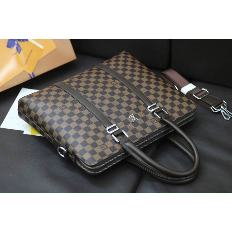 Túi xách laptop L V da thật cao cấp size 40