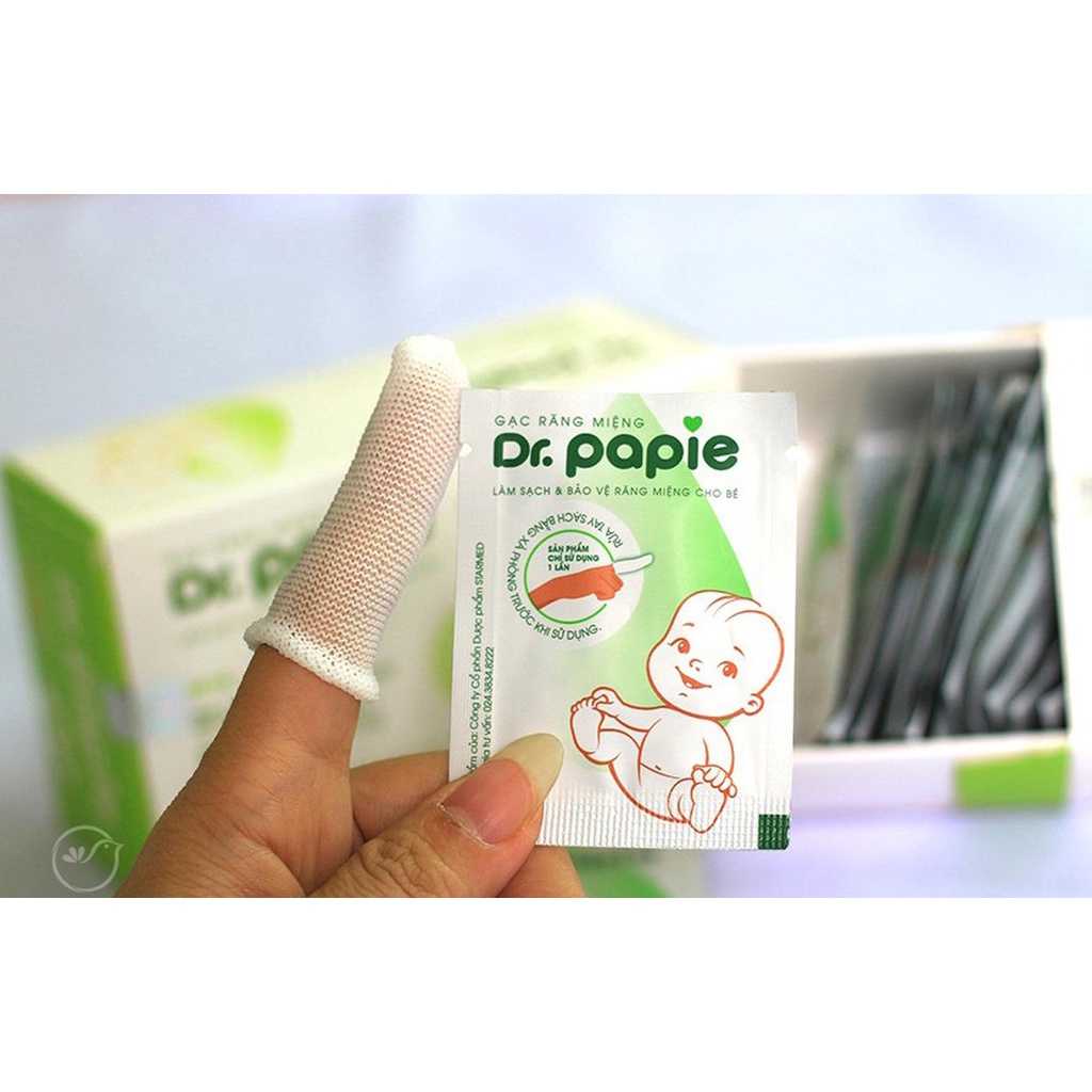 Gạc vệ sinh răng miệng Dr papie bảo vệ răng, chống nấm miệng bé một cách hiệu quả - Herbaby