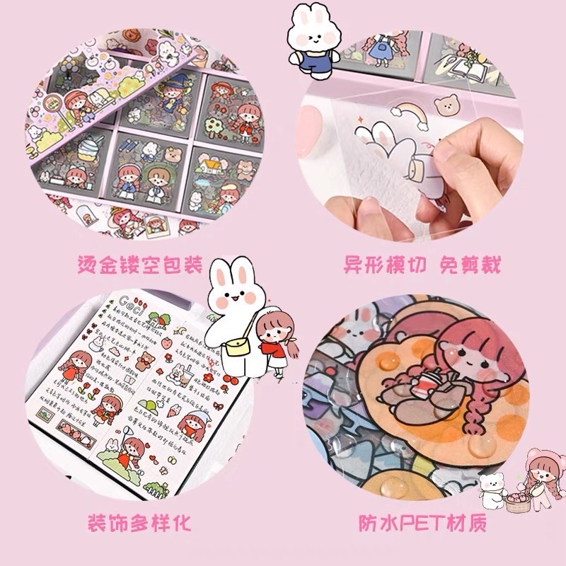 Hộp 100 tấm sticker Happy Day hàng đẹp dễ thương hot hit