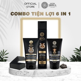 Combo tiện lợi 6 in 1 natura siberica sữa tắm gội 250ml - mặt nạ đất sét&kem cạo râu 150ml – sữa rửa mặt 150ml