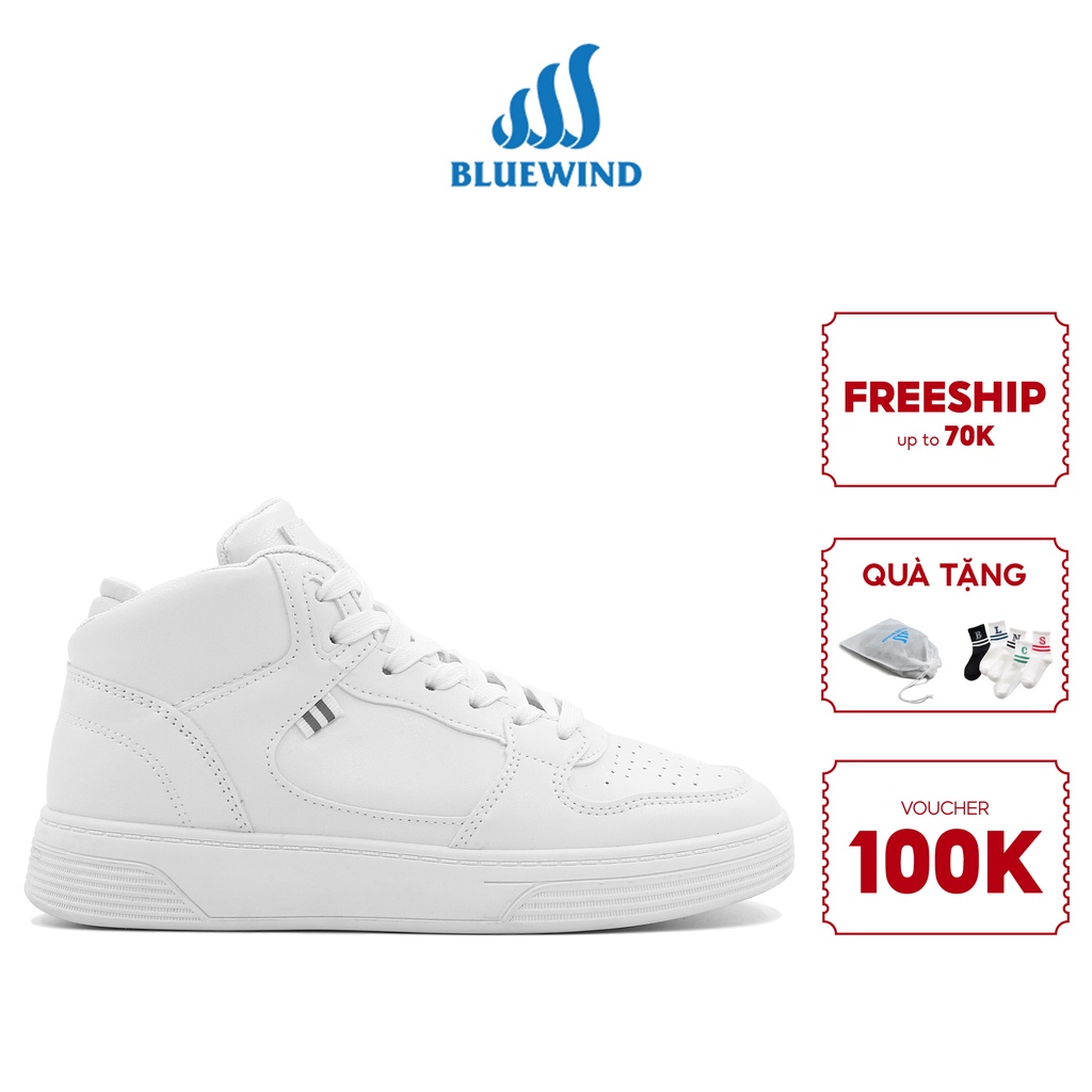 Giày Sneaker Nữ Cổ Cao BLUEWIND, Giày Thể Thao Nữ Sneaker Đế Cao Su Nguyên Khối Da PU Mềm Mại 68840