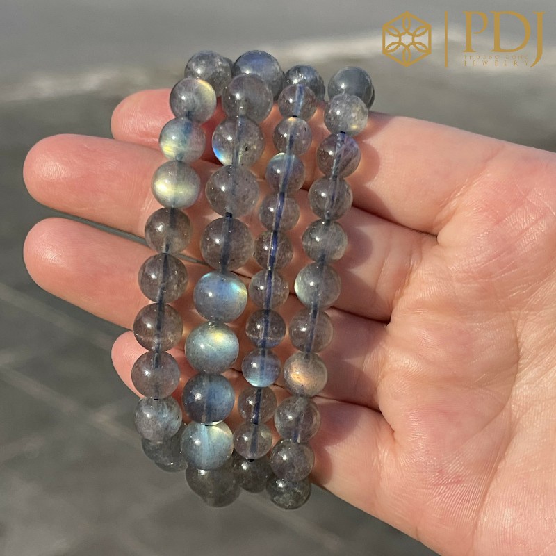 Vòng tay đá Xà cừ ( đá Mặt trăng - Moonstone) -  Tặng kèm hộp đựng cao cấp -  SP000236 - Trang sức PDJ