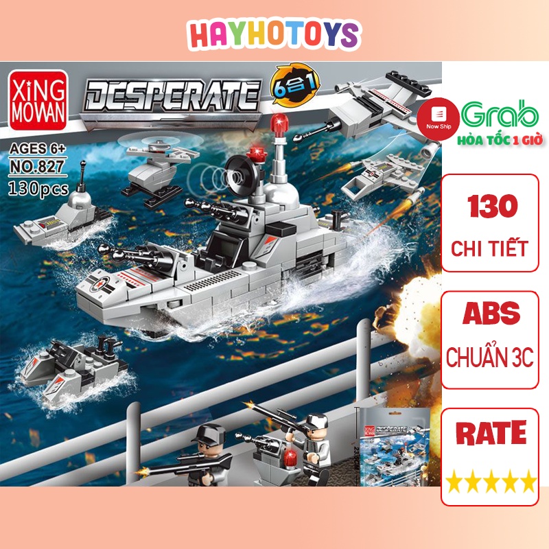 Lego tàu chiến, đồ chơi lắp ráp tàu thủy cho bé
