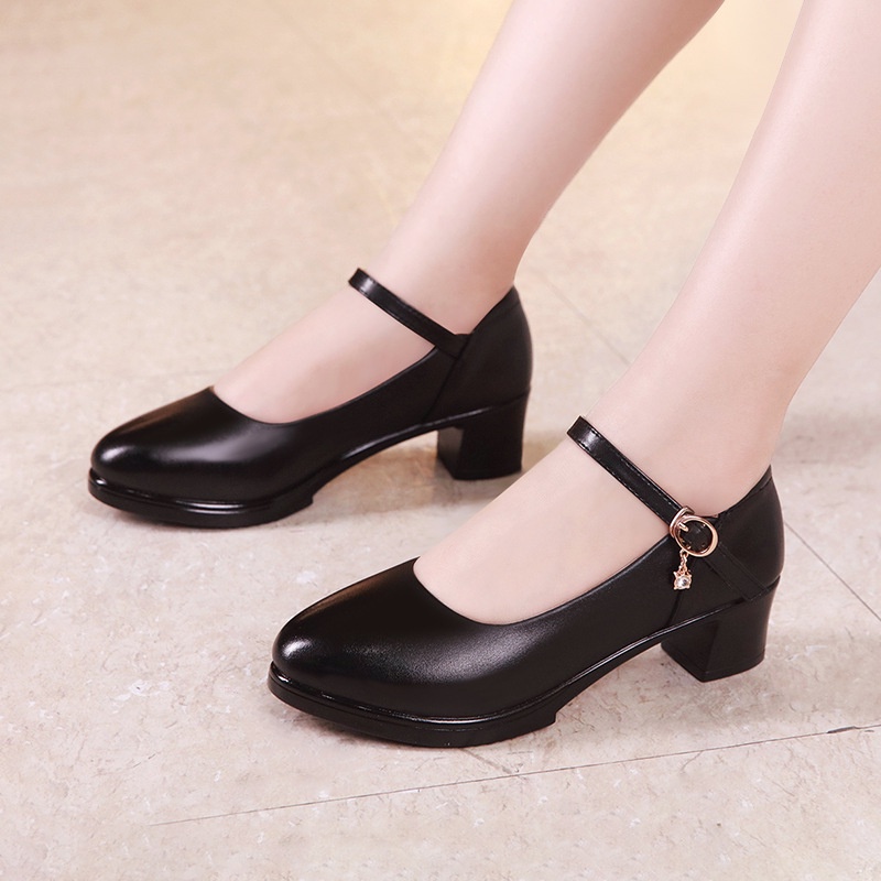 Giày Búp Bê Gót Thấp Mũi Tròn Size Lớn 40-43 Thời Trang Công Sở Thanh Lịch Cho Phụ Nữ Trung Niên 2 Tuổi 13