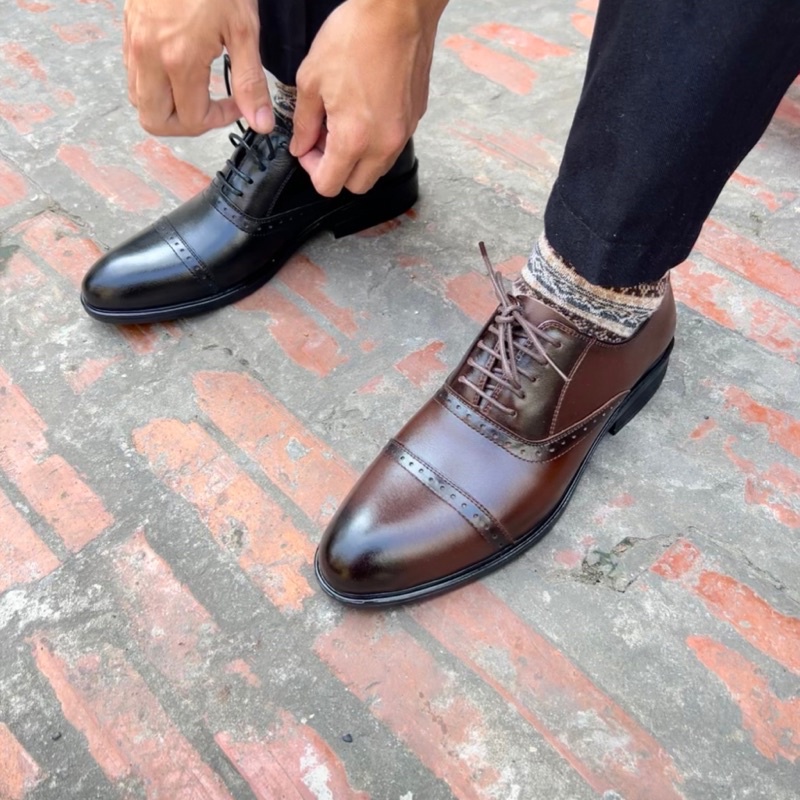 Giày da nam da bò phong cách công sở - đế khâu chắc chắn