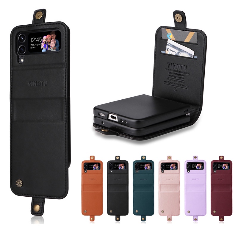 Lật Bao Da Điện Thoại pc Nắp Gập Có Ngăn Đựng Thẻ Cho samsung z flip 4 flip 3 5g flip 5 flip 4