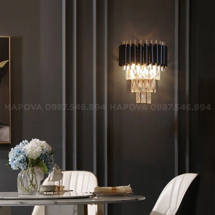 Đèn led gắn tường, đèn ngủ treo tường pha lê HAPOVA WORM 0618