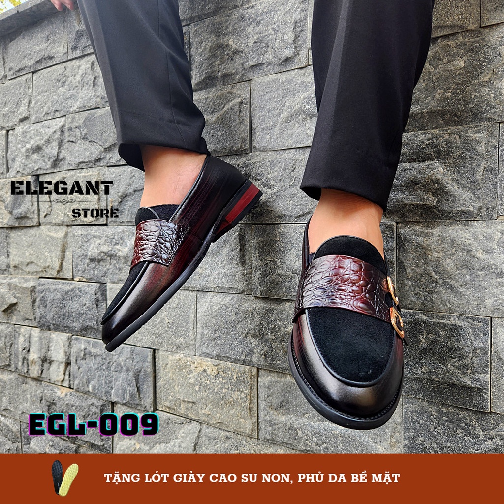 Giày Lười Da Bò Đế Phip Cao Cấp EGL-009 Elegant Store - Bảo Hành 12 Tháng