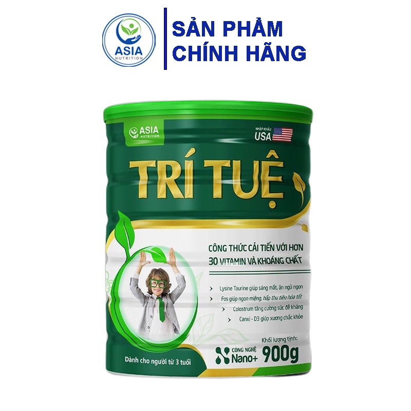 Combo 2 hộp sữa dinh dưỡng Trí Tuệ Asia Nutrition trọng lượng 900g tác dụng ăn ngon, tiêu hóa khỏe, tăng cường sức khỏe