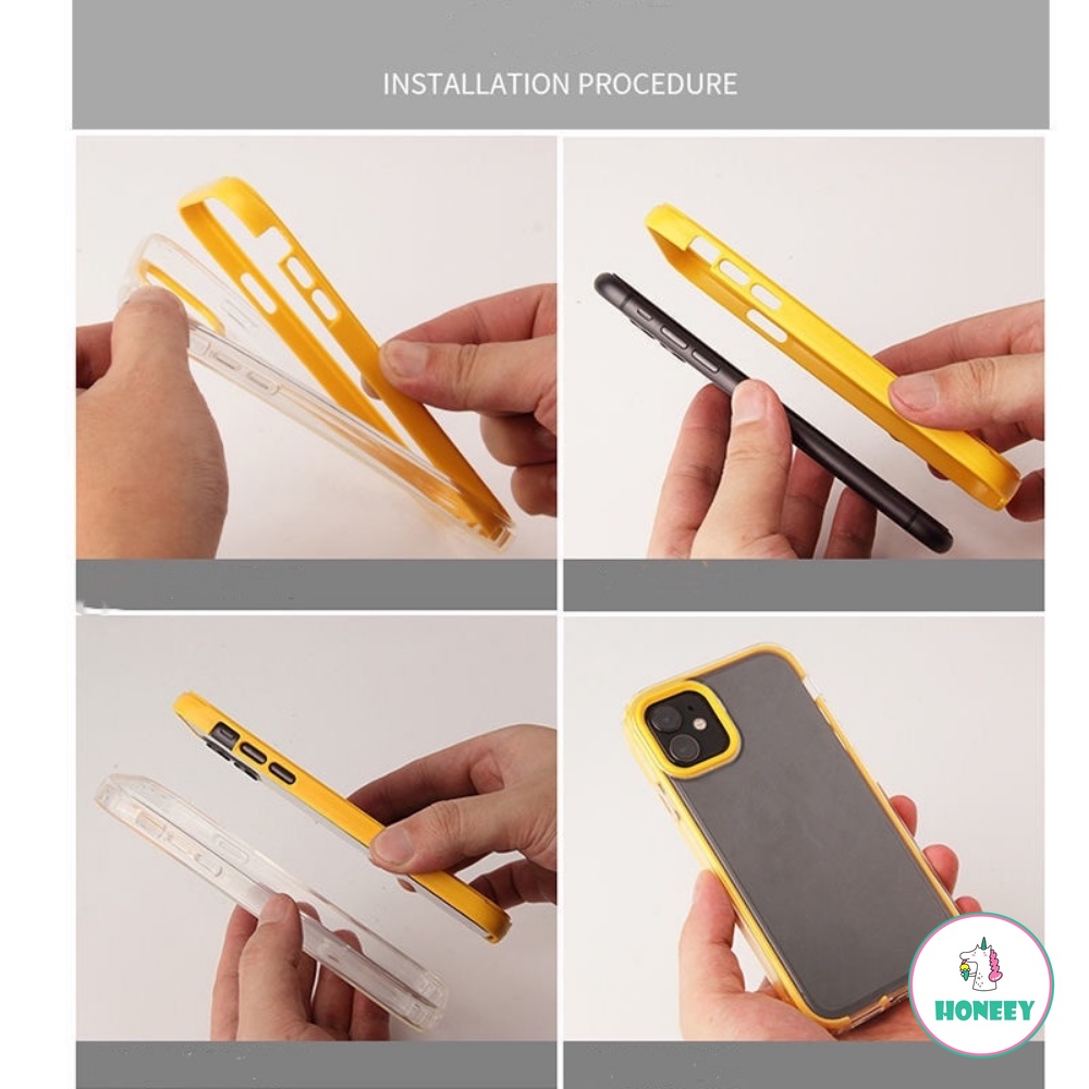 Ốp Điện Thoại TPU Mềm Trong Suốt Viền Tháo Rời 3 Trong 1 Cho iPhone 11 13 12 Pro Max X XS XR 7 8 Plus