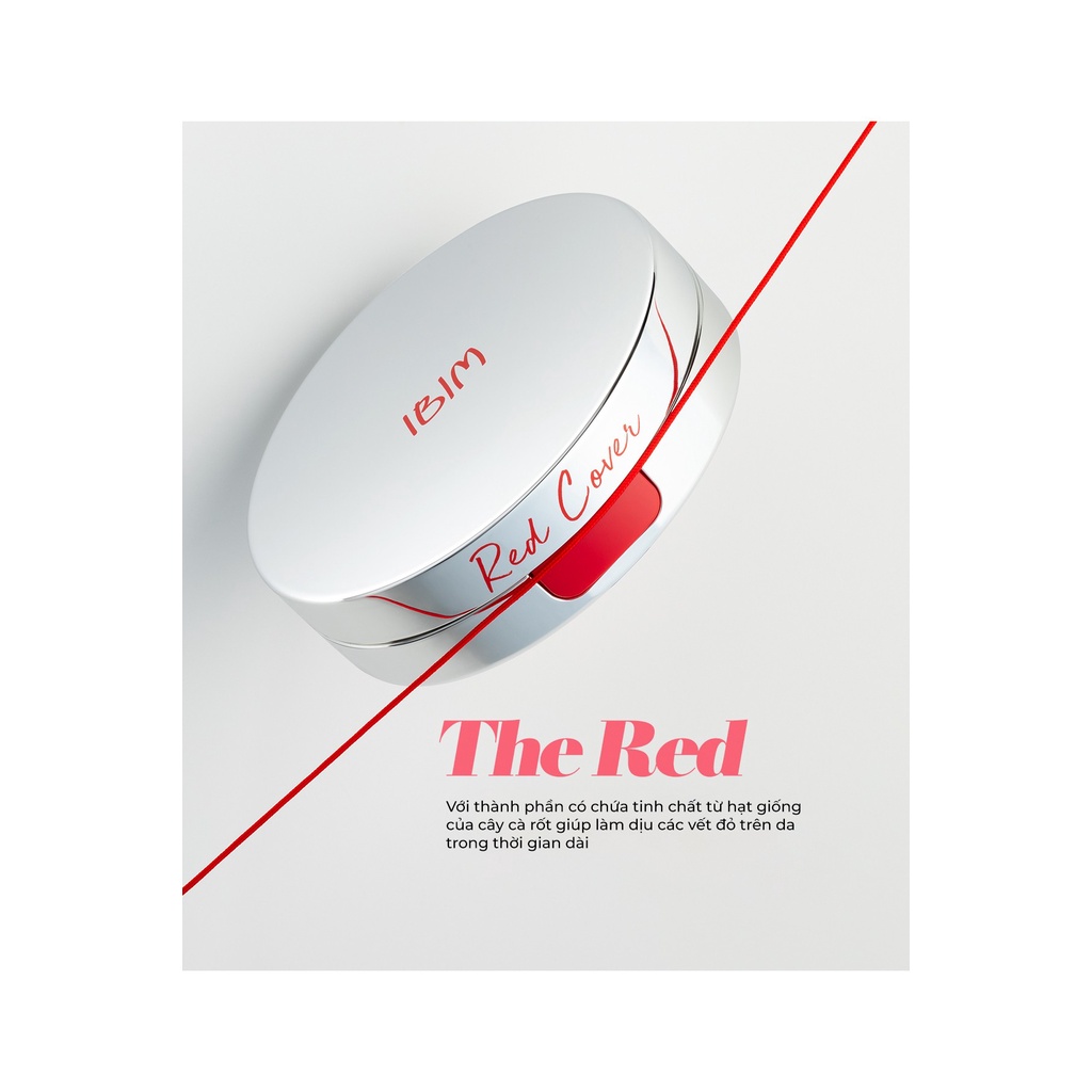 Phấn Nước Che Phủ Mỏng Mịn IBIM Red Cover Calming Cushion SPF50+/PA++++