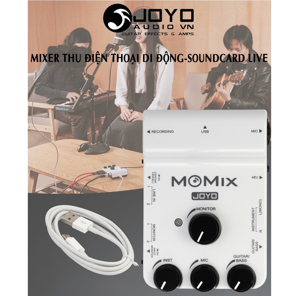 Joyo Momix - Mixer Thu Âm Cho Điện Thoại Di Động - Sound Card Live Professional.