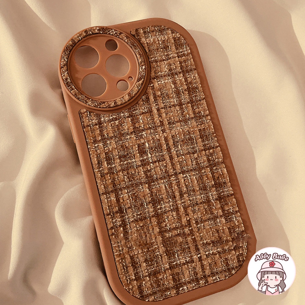 Ốp Điện Thoại Da Giả Viền TPU Dẻo Màu Nâu Cổ Điển Chống Bám Mồ Hôi Cho IPhone 14 Pro Max 11 13 12 11 Pro Max X XS XR