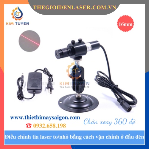 Đèn laser điều chỉnh được tia cho máy cưa gỗ phi 16mm ánh sáng đỏ 650nm siêu sáng cho ngành may mặc, chân xoay 360 độ