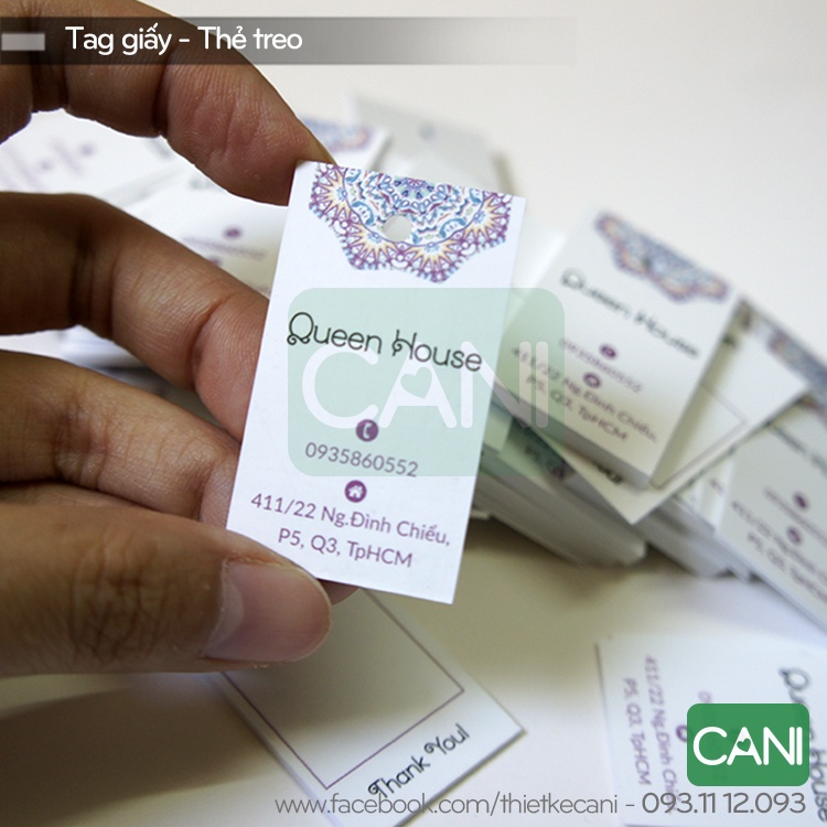 2.000c In theo yêu cầu Tag giấy 2.5 x 4.5cm hoặc 3 x 5cm - Tem quần áo Thẻ treo Mác phụ kiện Nhãn giấy CANI