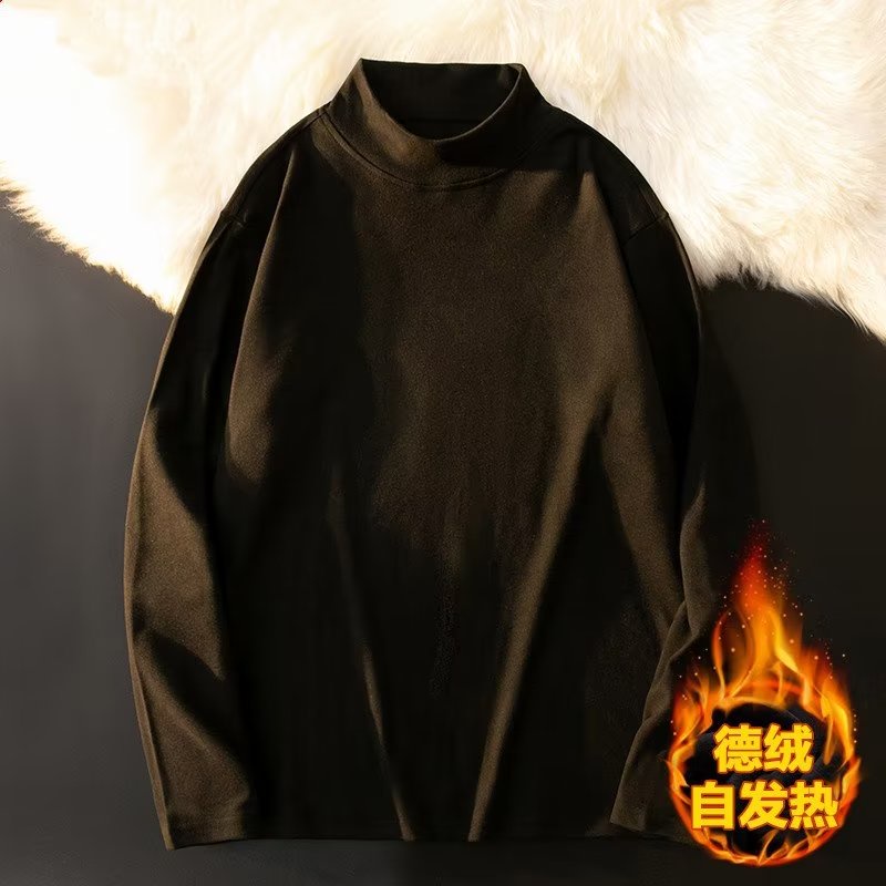 Áo Thun Tay Dài Cổ Tròn Màu Trơn Thời Trang Mùa Thu Phong Cách Hàn Quốc Cho Nam Size M-5XL