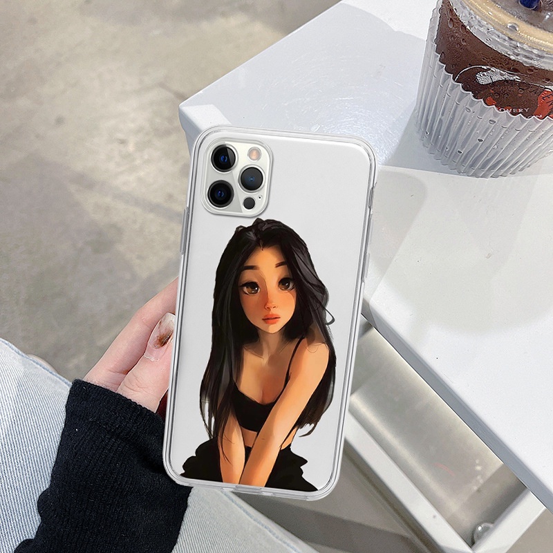 Ốp lưng iphone cạnh vuông nhân vật nữ thu hút độc đáo cho 6/6splus/7/7plus/8/8plus/x/xr/xs/11/12/13/14/pro/max/plus/