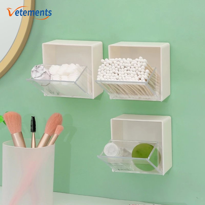 1 Hộp Đựng Kẹp Tóc Gắn Tường Bằng Nhựa Trong Suốt Đa Năng Chất Lượng Cao Ốp