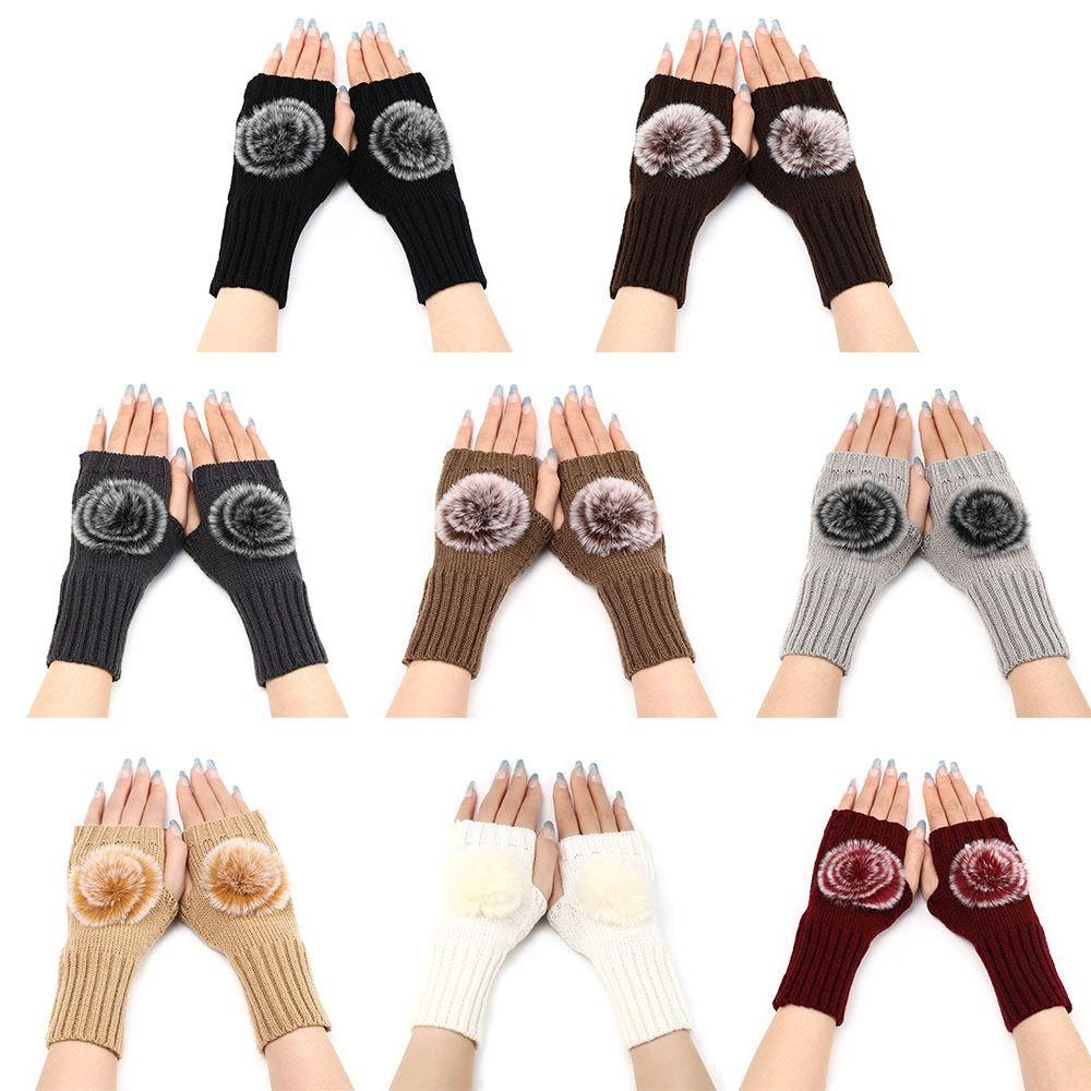 WTTLE Găng Tay Len Hở Ngón Đính Viên Bông