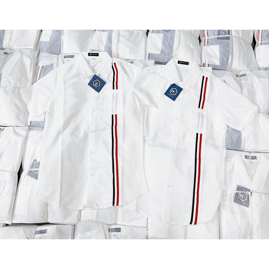(HCM) ÁO SƠ MI NAM NGẴN TAY PHONG CÁCH PHỐI SỌC - THỜI TRANG NAM SIÊU XỊN CHO CÁC ANH EM KME FASHION
