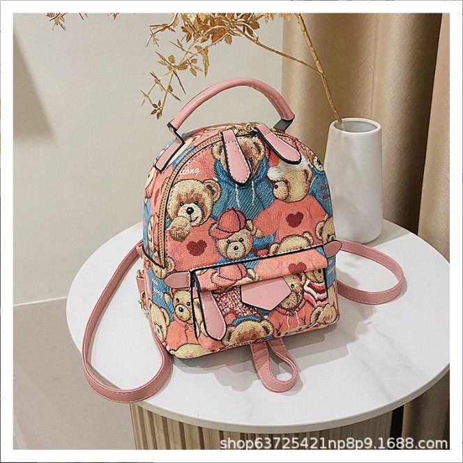 Balo nữ thời trang chất vải dệt hình gấu Nga cực xinh Capucha BL13