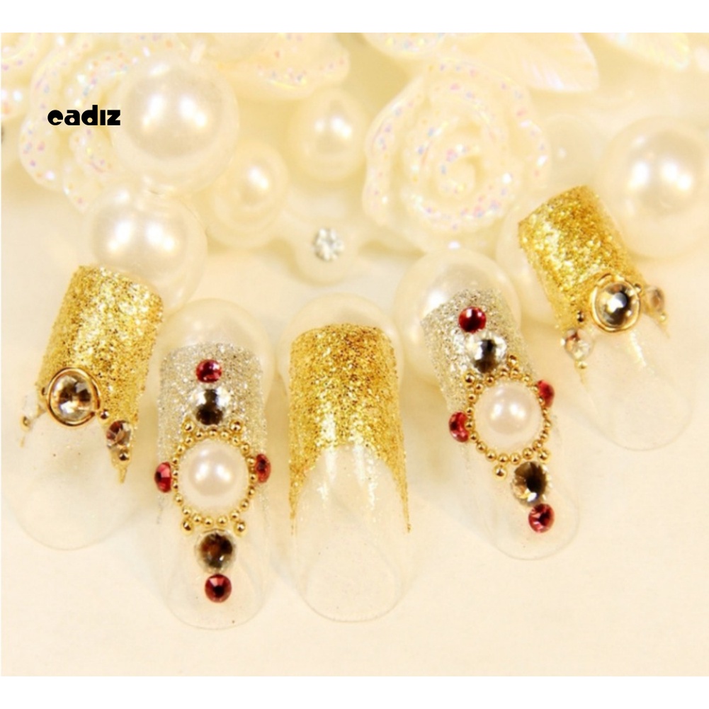 Hạt Cườm 3D Màu Vàng / Bạc Hình Bánh Xe Dùng Trang Trí Móng Nghệ Thuật DIY