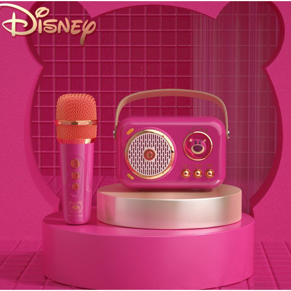 Bộ Loa Mic Karaoke Mini Không Dây Bluetooth LX 901 Chính Hãng Disney, Siêu Kute, Âm Thanh Sống Đông, Type C