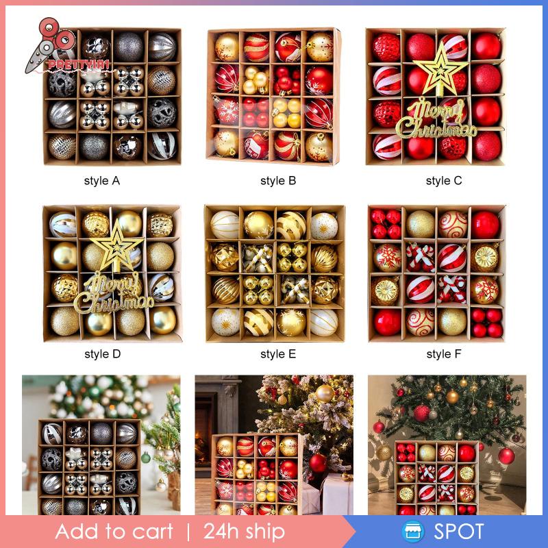 [Prettyia1] Quả Châu Trang Trí Giáng Sinh Mạ Điện Dùng Trong Nhà Và Tiệc Tùng