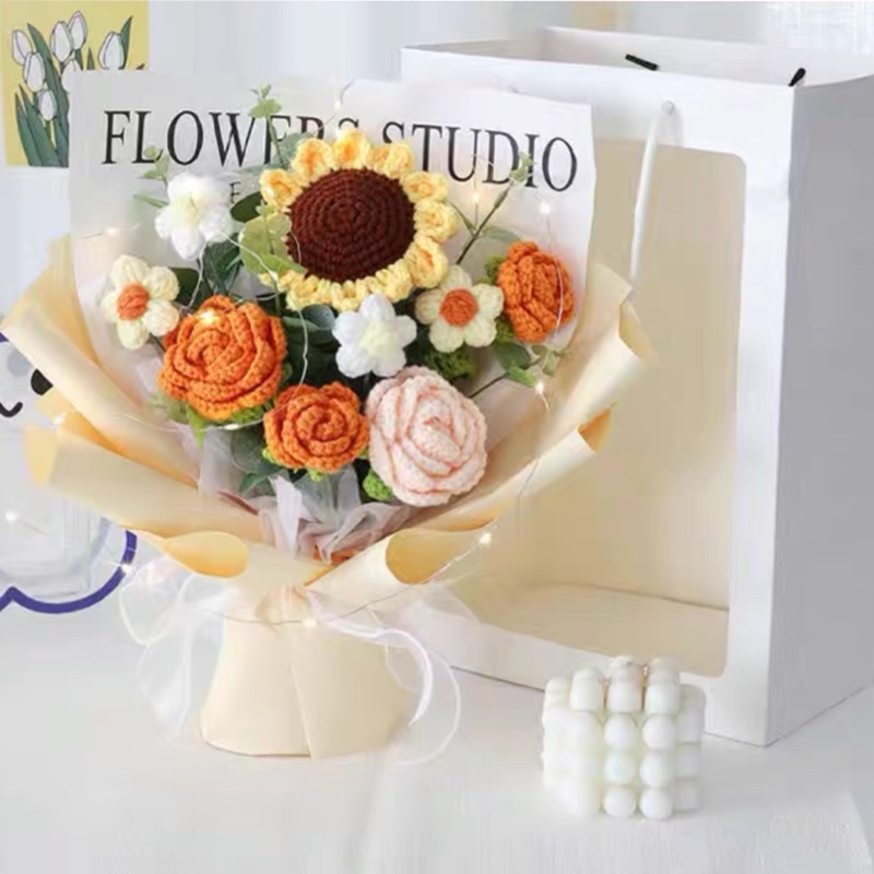 DIY - Gói Nguyên Liệu Móc Bó Hoa Len  - Quà Tặng Handmade Tự Làm Ý Nghĩa [Có hướng dẫn]