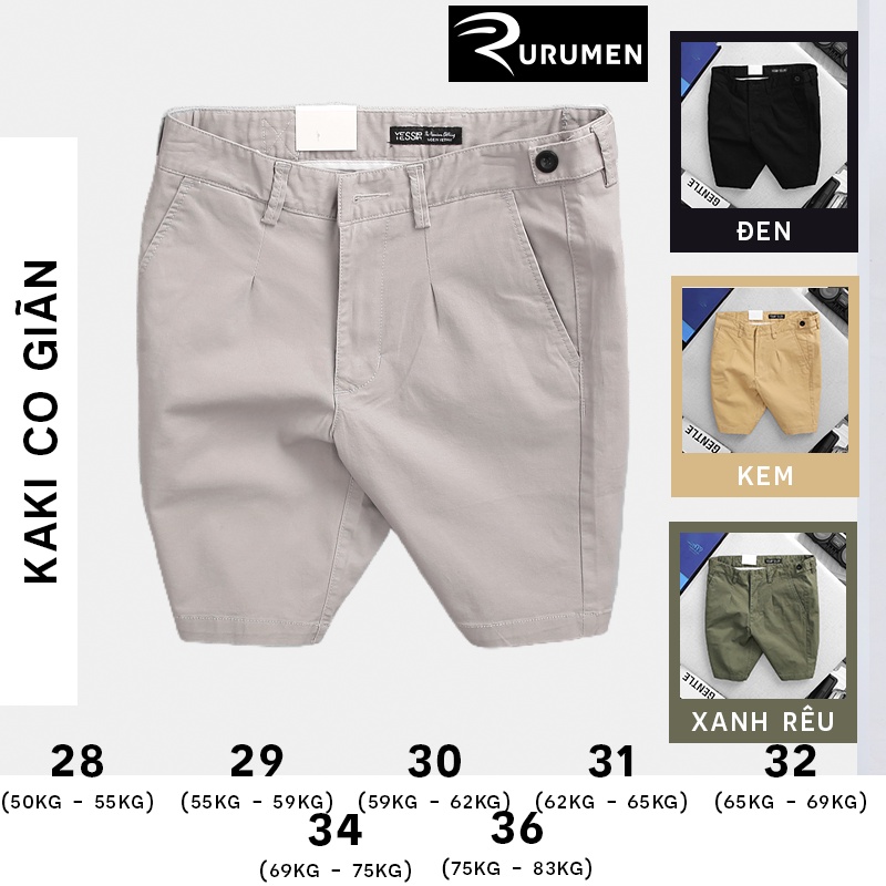 Quần Short Nam Kaki Phối Nút RURUMEN Quần Đùi Nam Sort - QB383