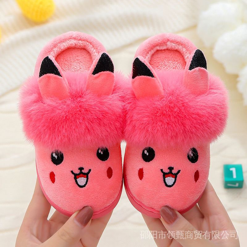 Dép Bông Đi Trong Nhà Hình Pikachu Dễ Thương Cho Bé Gái