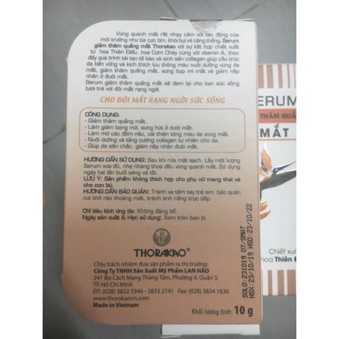 Serum giảm thâm mắt Thorakao 10g