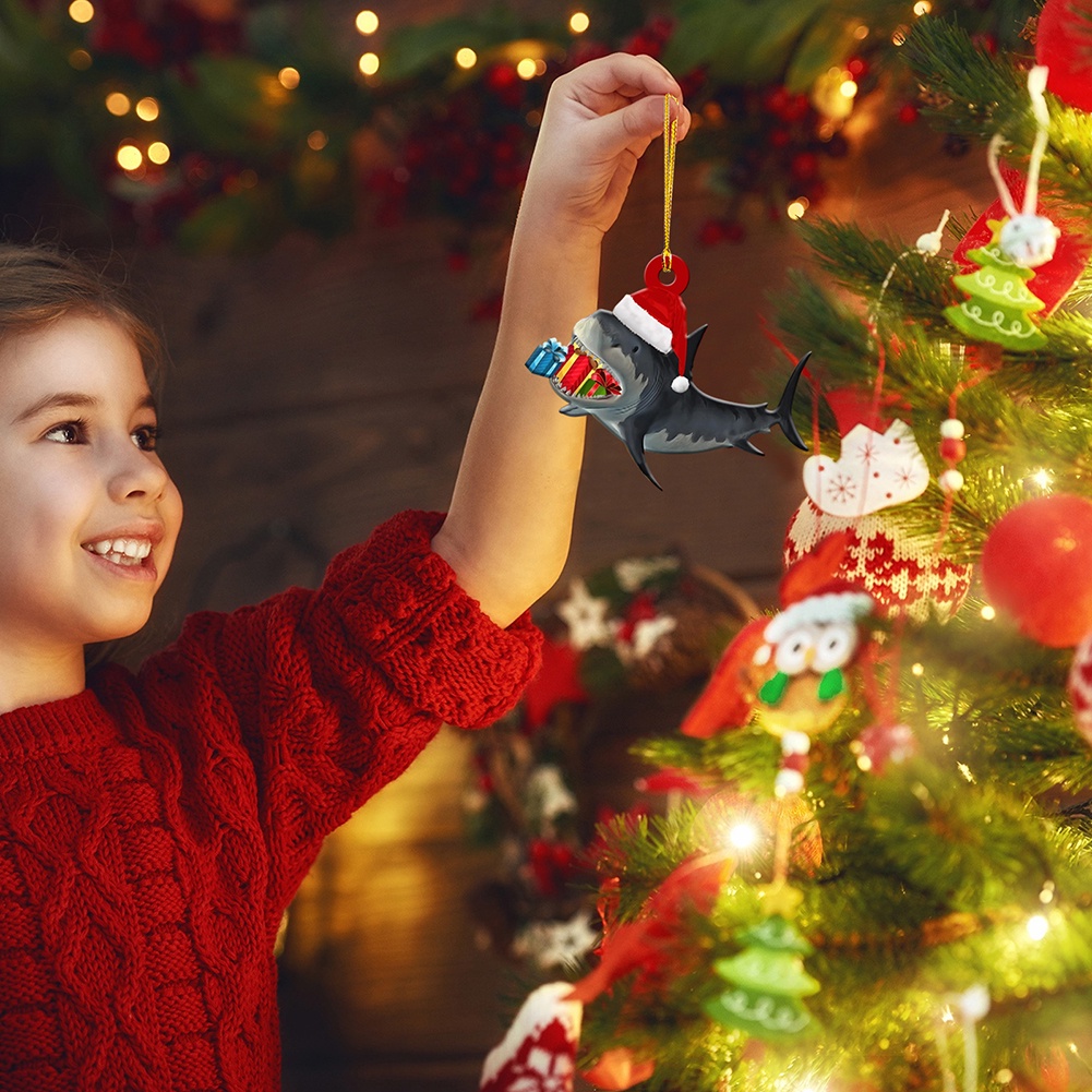 Trang trí cây thông Noel Mặt dây chuyền cá mập Giáng sinh đáng yêu Trang trí cây thông Noel bán chạy nhất Trang trí ngày lễ Cây Giáng sinh thủ công Xu hướng Quà tặng Giáng sinh độc đáo